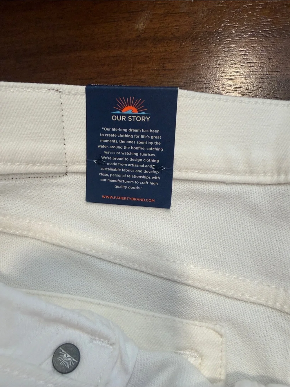 Faherty Slim Jeans in Off-White
